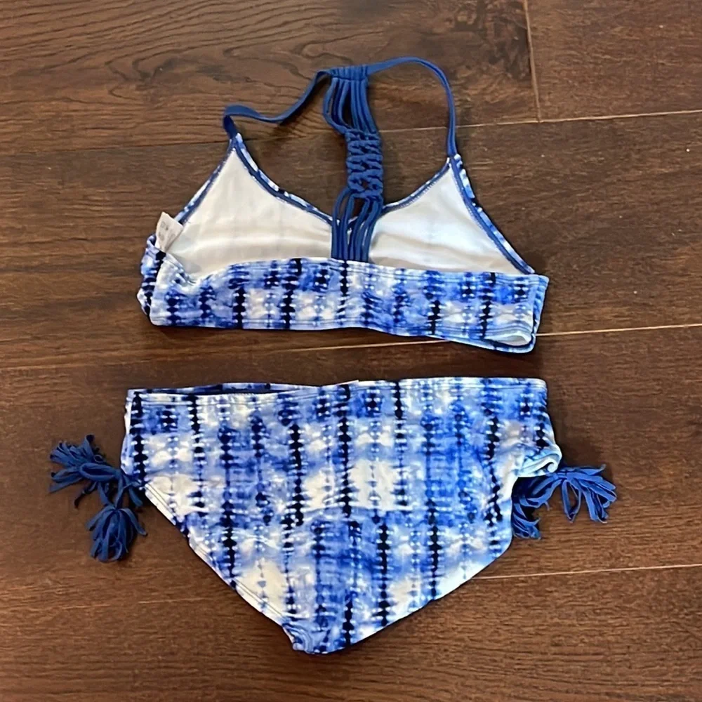KANU Surf Girls Blue and White Bikinis Size 12